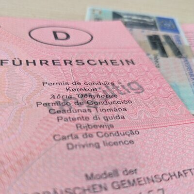 F&uuml;hrerschein_Rosa und Kartenformat