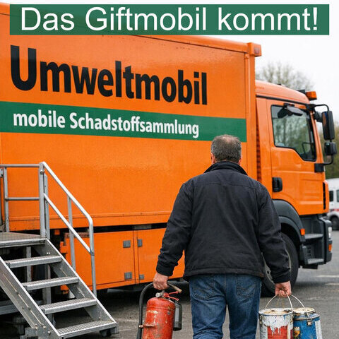 Wann das Giftmobil bei Ihnen im Ort Station macht, erfahren Sie im Internet unter der Adresse: www.amberg-sulzbach.de/abfallwirtschaft