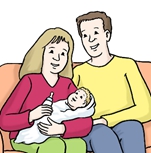 Leichte Sprache - Eltern mit Baby